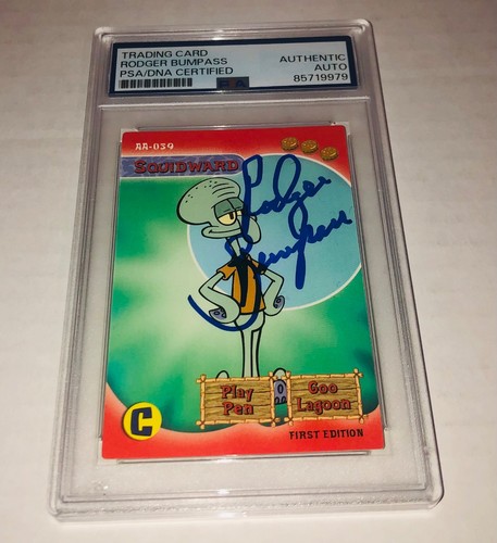 Rodger Bumpass Squidward Signed 2003 SpongeBob Deep Sea Duel Card Auto PSA