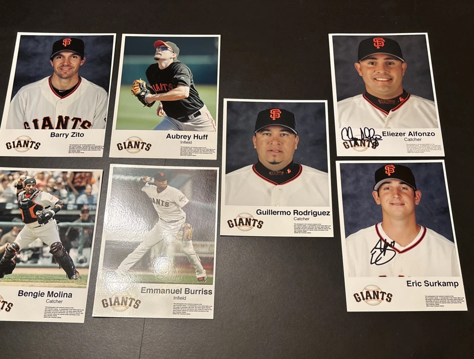 7 FOTOS DE JUGADORES SF GIANTS MOLINA AUBREY HUFF BARRY ZITO Burriss + 2 AUTO 5 por 7 Foto 2 de 3