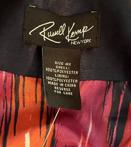 Catherines Jacket Top Size 4X Womens Russell Kemp Blue Lined Button Front New - Picture 8 of 9