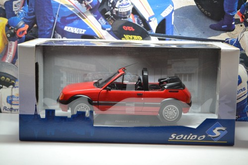 SOLIDO - 1989 PEUGEOT 205 CTi CABRIOLET - RED - 1/18 SCALE MODEL CAR 1806201