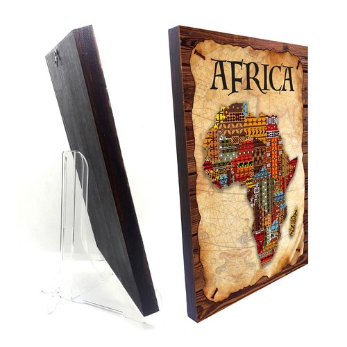 Map of Africa in Pattern old paper effect An antique style canvas wood Wall Art - Picture 4 of 5