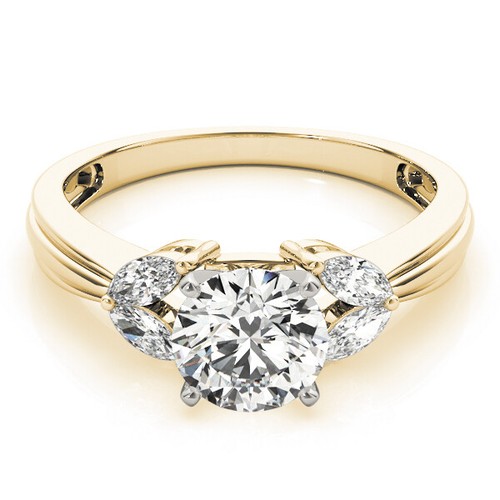 1.40 Ct Round Cut Simulated Diamond Wedding Ring 14K Solid Yellow Gold Size 9 - Picture 2 of 7