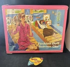 Vintage Barbie Doll Storage Trunk Carrying Case Unfolds Into Bedroom with Beds