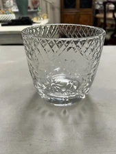 Heavy Cut Crystal Ice Bucket Floral Motif 5-3/4" Tall