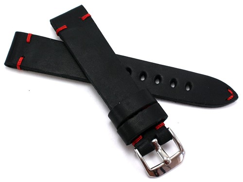 RIOS1931 Vintage 18, 19, 20, 22,mm Made Germany Leather Sturdy Retro Look Strap - Picture 3 of 19