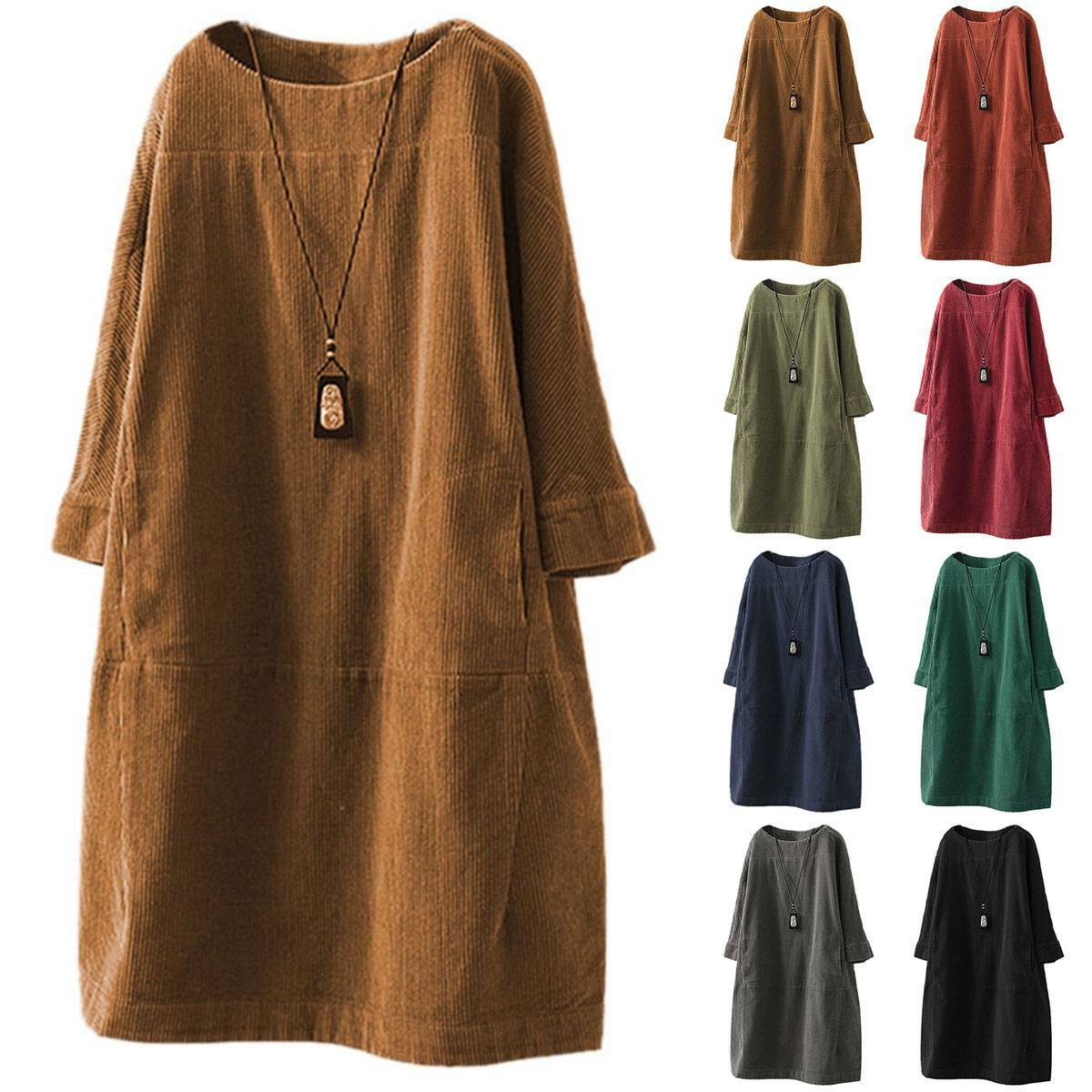 Women Long Sleeve Corduroy T-Shirt 