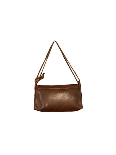 VTG 60S 70S WESTERN BOHO DARK BROWN PASTEL PINK STUD SHOULDER BAG - Picture 3 of 5