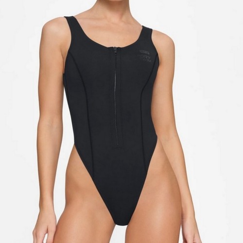 Skims Sport Swim Scoop Neck One Piece Onyx Black XXS