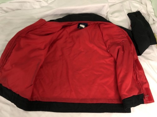 Vintage Woolrich Parka Zip Jacket Large Chore Barn Coat Black Red Medium Weight - Bild 3 von 10