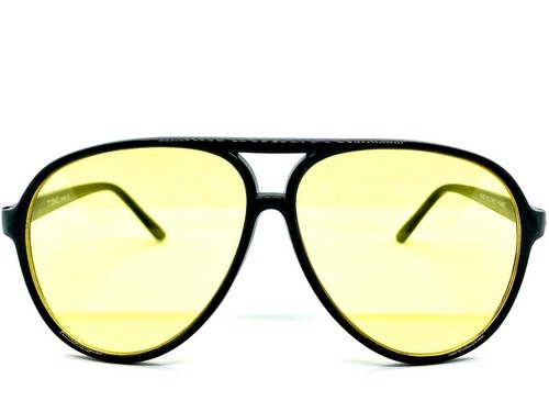 Classic Vintage Retro Style SUN GLASSES Black Frame Night Driving Yellow HD Lens - Picture 4 of 8