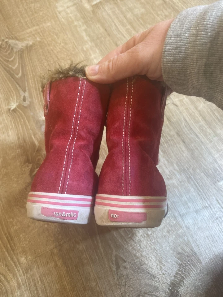 Zapatos Morgan and Milo Niñas 9 Rosa Gamuza Parte Superior Alta Piel Sintética Foto 3 de 4