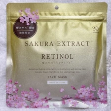 RETINOL Sakura Extract Face Mask (30 Sheets) Glowing Skin, Made In Japan