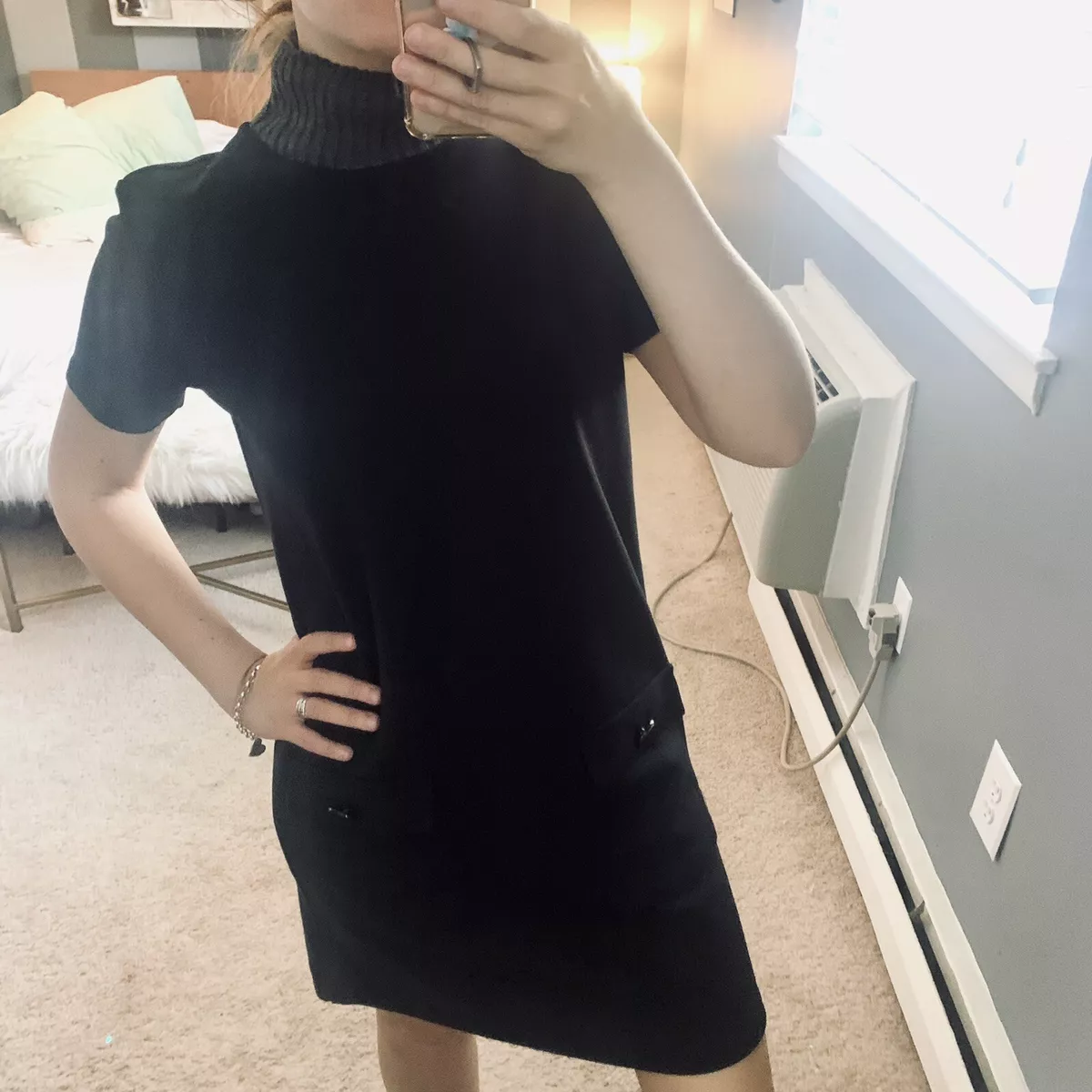 Zara mock neck clearance dress