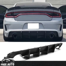 Fits 20-23 Dodge Charger Widebody Rear Bumper Diffuser Shark Fin Matt Black PP