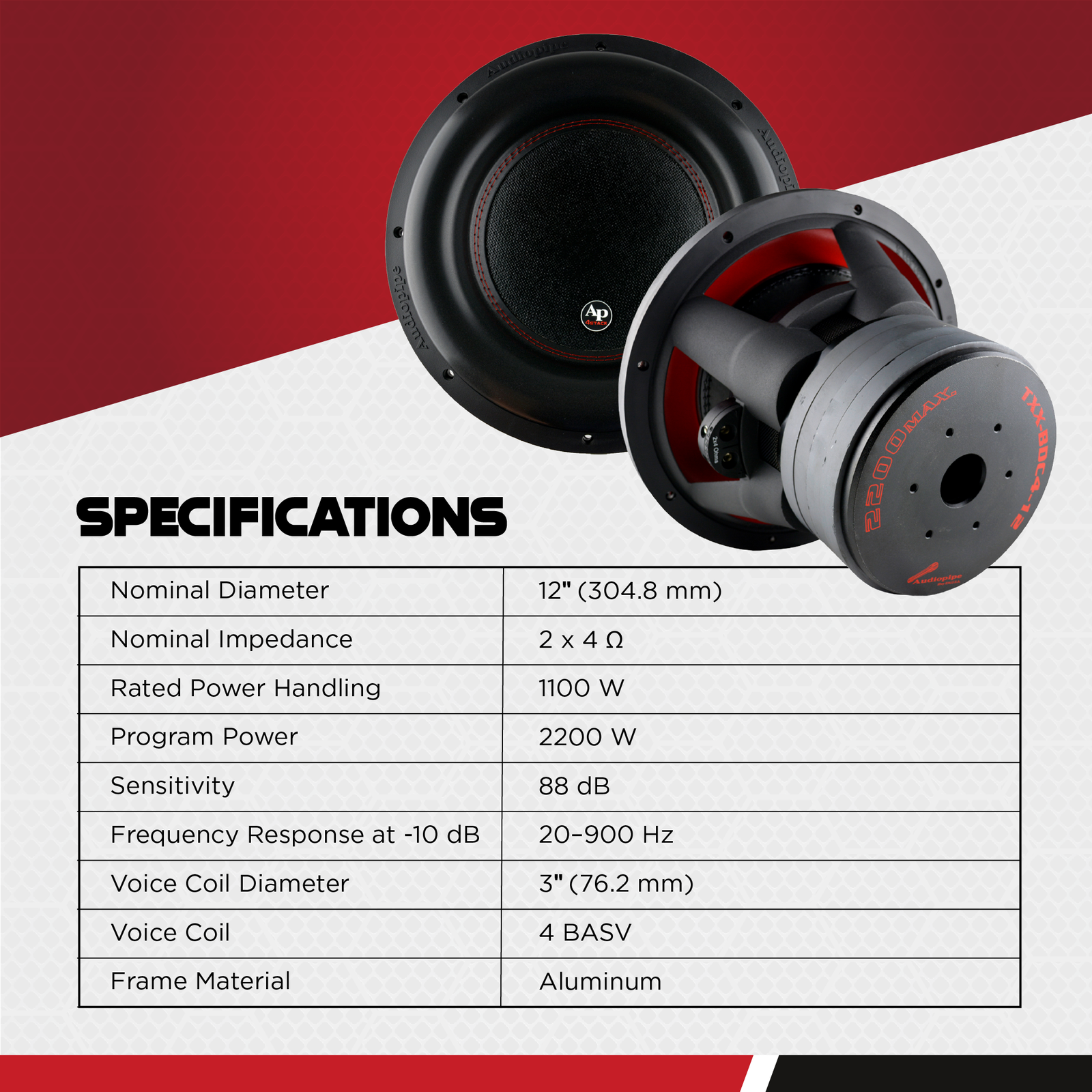 Audiopipe TXX-BDC4-12 Quad Stack 
