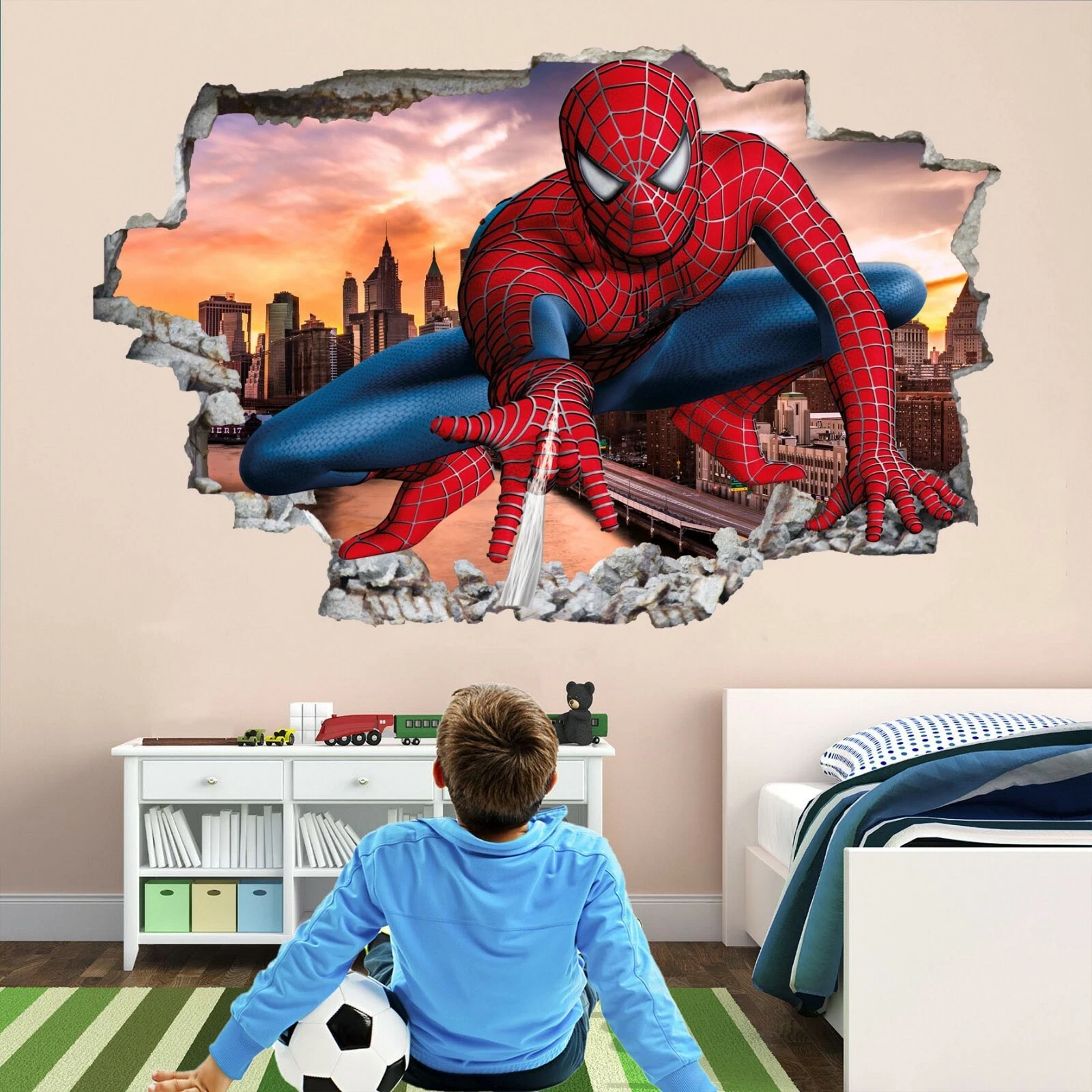 Spiderman Superhero Wall Art Stickers Mural Decal Kids Bedroom Decor EA50