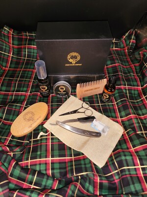 Men's Beard Mustache Care Kit Comb Brush Cream Scissors Father's Day Gift Box
