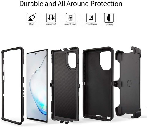 Robuste Defender Hülle für Galaxy Note 10/Note 10 + Plus (Gürtelclip passt Otter Box) - Bild 3 von 8
