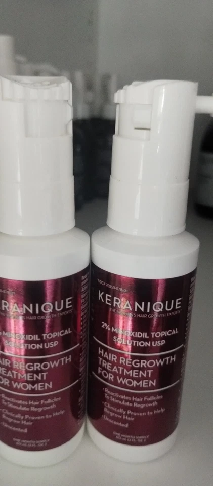 Lote de 2 NewKeranique Mujeres Tratamiento de Regeneración del Cabello 2% Minoxidil Sin Caja Foto 4 de 4