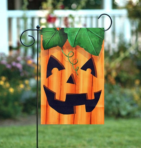 Jack-O-Lantern Face Halloween Garden Flag - 12" x 18", Double Sided Decor, Fall - Picture 3 of 5