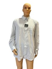 George Button-Down Shirt Men's Sz L 42/44Long Sleeve Blue Multi Plaid New