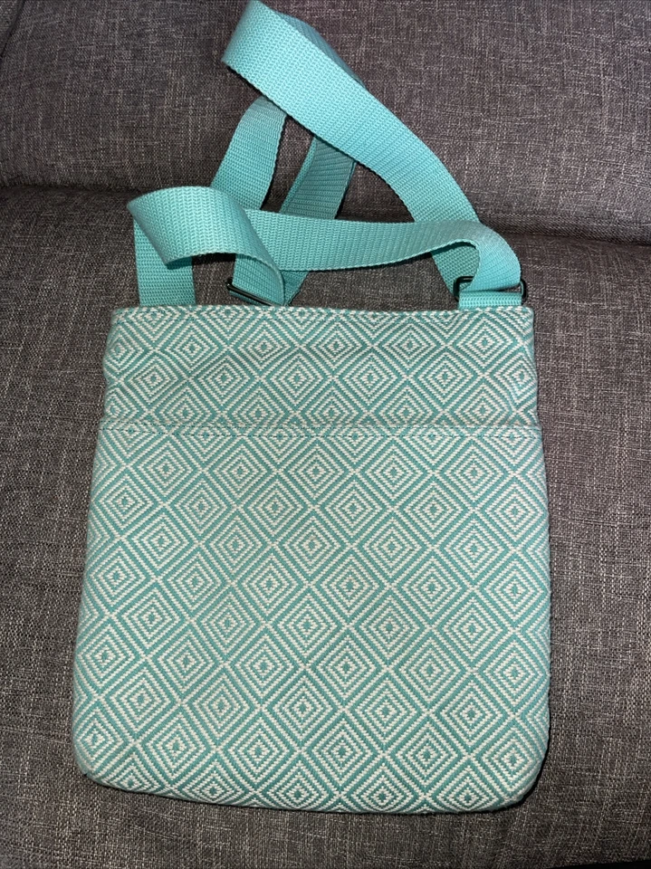 Bolso Bandolera Thirty One 31 Turquesa Tejido Gráfico Nuevo Foto 2 de 4