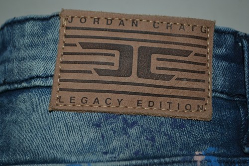 Jordan Craig Boy's Skinny Paint Splatter Distressed Striped Blue Jeans Sz 14 - Picture 3 of 12