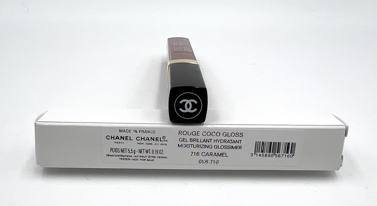 716 Caramel Chanel Rouge Coco Gloss Moisturising Glossimer New