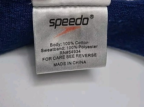 Speedo Hat Cap Visor Mens One Size Blue Blue Outdoor Strap Back Lifeguard - Picture 7 of 7