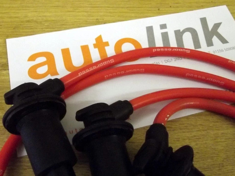 HT leads and spark plugs set 8mm red Mazda MX5 mk1 NA 1.6 1.8 plug wires 89-98 - Image 4 of 4