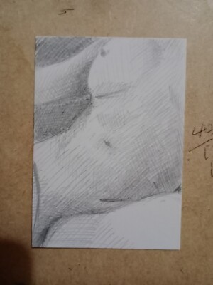 Female Nude ACEO Art Sketch 2.5''x3.5 Risque ATC