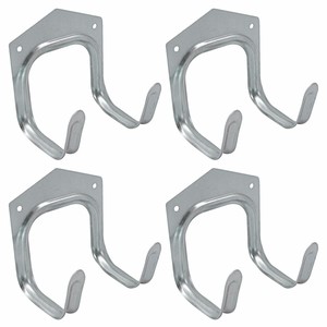 1pr Galvanized Storage Hooks Wall Mount Steel Hanger Ladder Bicycle Shed Garage