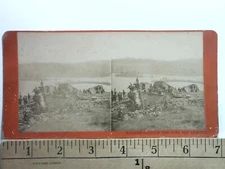 New Hampton New Hampshire Train Accident Long Pond Stereoview c1882 Y19565