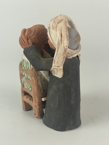 Vintage handgefertigte Tonkeramik Mutter und Tochter * Abuela Skulptur Mexiko - Bild 3 von 4