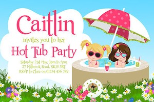 10 personalised hot tub party invitations pool garden birthday ebay garden birthday invitations