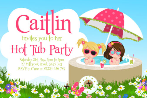 10-personalised-hot-tub-party-invitations-pool-garden-birthday-ebay