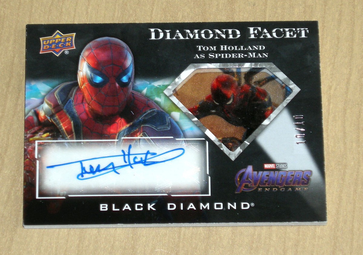 Tom Holland 直筆 サイン auto スパイダーマン 2021 UD Marvel Black Diamond Facet autograph auto Tom