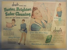 Dreft Soap Ad: Faster, Brighter, Safer Cleaning Dishes & Pantyhose ! from 1940's