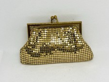 Vintage Whiting  Davis Gold Mesh Coin Purse 2684 Kiss Lock Frame USA Made EVC