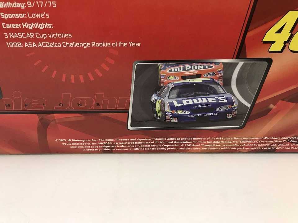 Road Champs Jimmie Johnson Lowes NASCAR Remote Control Car 18x8 1:10 Scale READ - Image 4 of 4