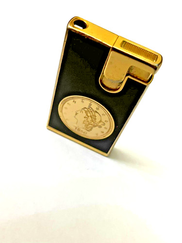 Vintage Electro quartz gas Lighter - 1980s- Liberty Head design & Twenty coin