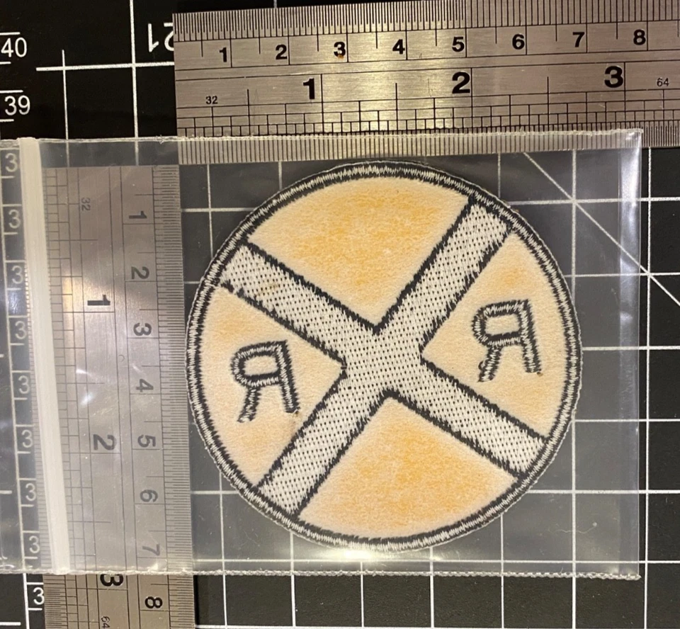 RAILROAD XING PATCH embroidered iron-on ROAD SIGN TRAIN RR CROSSING Railway NEW - Image 4 of 4