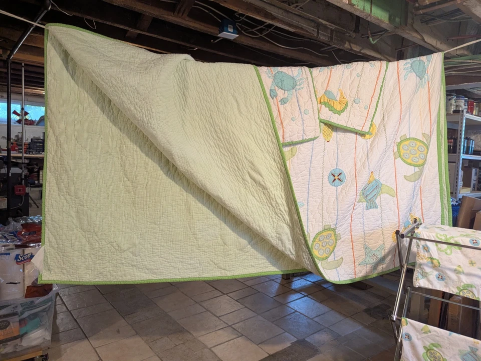 Pottery Barn Kids OCEAN CRITTERS Full/Queen Quilt+2 Shams+2 Pillow Cases - Image 2 of 4