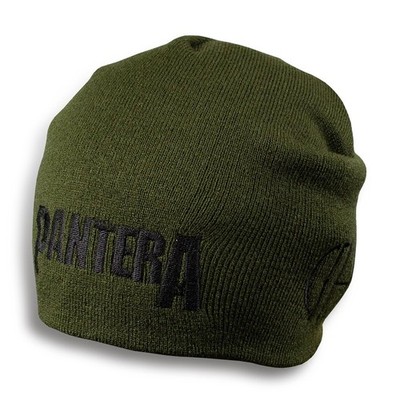 Pantera Beanie Mütze CFH Cowboys From Hell gesticktes Logo khaki olivgrün Cap
