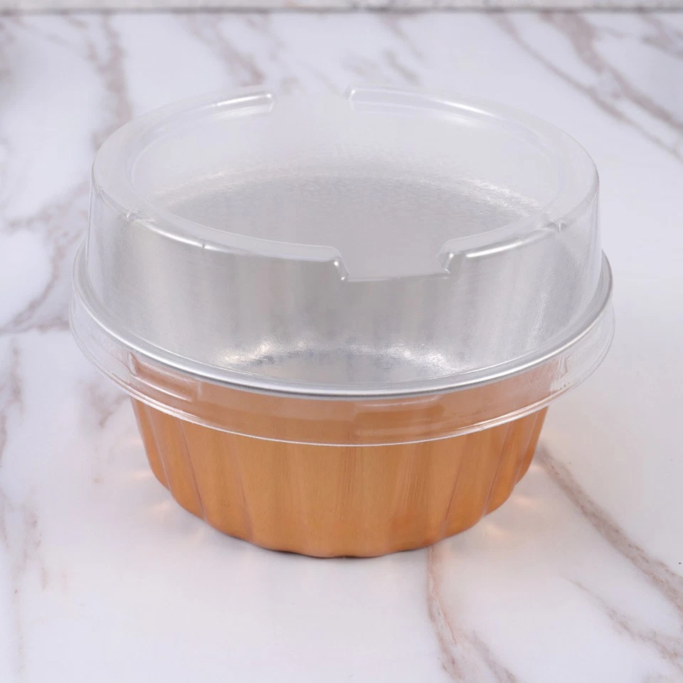  10 pezzi 125 ml foglio di alluminio teglia resistente al calore stampi per - Immagine 2 di 4