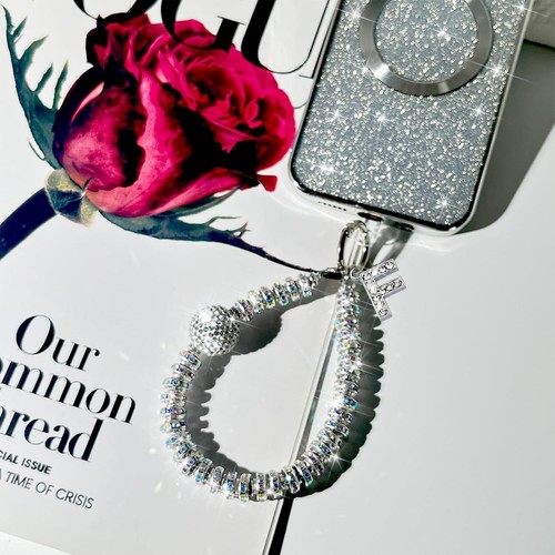 Virgor CC Initial Diamond Phone Lanyard for Women, Luxury Bling Glitter... - 第 3/6 張圖片