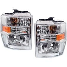 CAPA For 08-14 E150 E250 & 16-19 F-650/F-750 Halogen Headlight w/Bulb SET PAIR