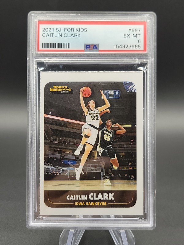 PSA 6 EX Caitlin Clark 2021 S.I. for Kids #997 Rookie Card Iowa Hawkeyes SI