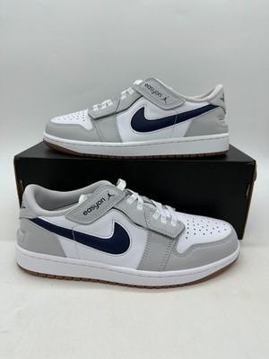 Air Jordan 1 Low Flyease Men's Size 13 White Navy Gum Leather Shoes DM1206 146