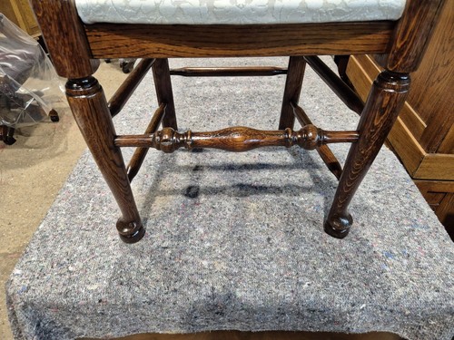 STUNNINGLY RESTORED 4 SOLID OAK LADDER BACK DINING CHAIRS - Picture 6 of 13